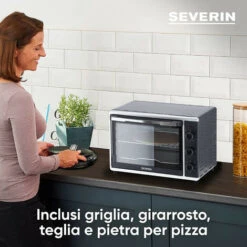 Forno Elettrico 42L Girarrosto Pizza 230 Gradi Fornetto SEVERIN TO 2058 - Nero -Elettrodomestici Negozio 89923346 5