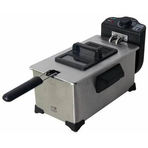 Buck Muvip Friggitrice 3l 2000w - Acciaio Inox - Antiaderente - Regolazione Della Temperatura - Manici Cool-touch 3 Buck Muvip Friggitrice 3l 2000w - Acciaio Inox - Antiaderente - Regolazione Della Temperatura - Manici Cool-touch