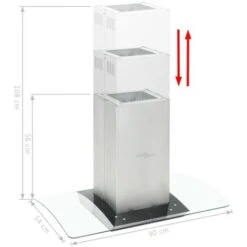 Cappa A Isola 90 Cm Acciaio Inossidabile 756 M³/h LED VidaXL -Elettrodomestici Negozio 9131853 3