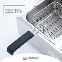 Friggitrice Elettrica Professionale 10+10 Litri Doppia Vasca In Acciaio Inox Per Pub Bar Ristoranti Da Banco -Elettrodomestici Negozio 91343446 5