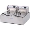 Friggitrice Elettrica Professionale 6+6 Litri Doppia Vasca In Acciaio Inox Per Pub Bar Ristoranti Da Banco Monofase -Elettrodomestici Negozio 91343470 1