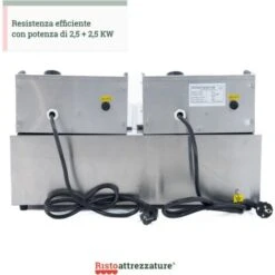 Friggitrice Elettrica Professionale 6+6 Litri Doppia Vasca In Acciaio Inox Per Pub Bar Ristoranti Da Banco Monofase -Elettrodomestici Negozio 91343470 5
