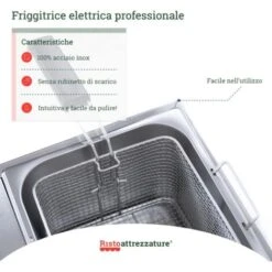 Friggitrice Elettrica Professionale 13+13 Litri Doppia Vasca In Acciaio Inox Per Pub Bar Ristoranti Da Banco -Elettrodomestici Negozio 91343477 3