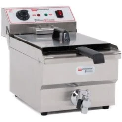 Friggitrice Elettrica Professionale 13 Litri Singola Vasca In Acciaio Inox Per Pub Bar Ristoranti Da Banco