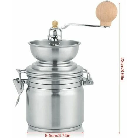 Macinacaffè Manuale In Acciaio Inossidabile Macinacaffè Manuale Macinacaffè Per Chicchi Di Caffè Spezie Semi Di Noci Erbe Semi Di Zucca Ecc (Argento) 7 Macinacaffè Manuale In Acciaio Inossidabile Macinacaffè Manuale Macinacaffè Per Chicchi Di Caffè Spezie Semi Di Noci Erbe Semi Di Zucca Ecc (Argento) - immagine 5