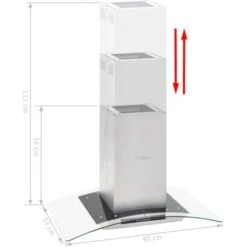 Cappa A Isola 90cm Con Display LCD E Sensore Touch 756 M³/h LED VidaXL -Elettrodomestici Negozio 9182066 3