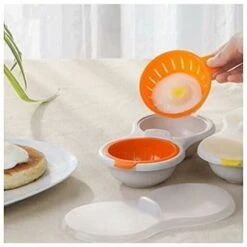 Cuociuova A Microonde, Cuociuova A 2 Strati Con Cestelli Di Scarico, Vaporiera Per Uova Per Uso Alimentare (arancione) -Elettrodomestici Negozio 92050545 3
