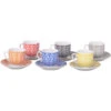 Set 6 Tazzine Da Caffè 90 CC In Porcellana Con Piattini Tazze Motivo Multicolore -Elettrodomestici Negozio 92059534 1