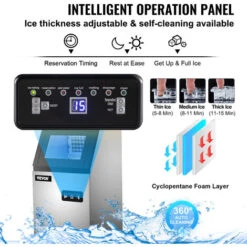 VEVOR Macchinetta Cubetti Ghiaccio Commerciale Macchina Elettrica Per Ghiaccio Produzione 31,75kg AllOra, Macchina Per Ghiaccio Da Tavolo In ABS Nero, Macchina Per Cubetti Di Ghiaccio Da 350 W Per Vas -Elettrodomestici Negozio 92082938 5