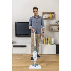 Black & Decker BLACK+DECKER FSM1616-QS Scopa A Vapore Lavapavimenti Steam Mop, Testa Pivotante Per Tutte Le Superfici, Autoselect Per La Regolazione Del Vapore, 2600 W, Serbatoio Estraibile Da 1050 Ml,Bianco Blu -Elettrodomestici Negozio 92775963 4
