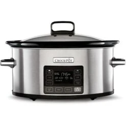 Crock-Pot Crockpot Pentola Per Cottura Lenta,Slow Cooker,Spegnimento Automatico,5.6 Lt,fino 6-8 Persone,Funzione TimeSelect Per Programmare Orario Fine Cottura, Funzione Warm Automatica, Ceramica, 240W, Argento -Elettrodomestici Negozio 92950049 3