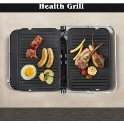 AMZCHEF 4-IN-1 Macchina (Grill Elettrico, Piastra, Piastra Panini, Waffle Maker) - 2000W Grill Elettrico Con 4 Piastre Antiaderenti Intercambiabili -180° Riscaldamento A Doppia Piastra Regolabile -Elettrodomestici Negozio 92953654 4