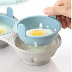 Microonde Egg Poacher Gadget Da Cucina Scatola Per Uova A Vapore Creativa Vassoio Per Uova A Microonde Doppio Forno A Vapore Forno A Microonde Stampo Da Cucina -Elettrodomestici Negozio 94289473 3
