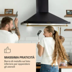 Klarstein Montblanc 90 - Cappa Aspirante, 610 M³/h, 165 W, 2 X 1,5 W, LED, Barra Per Utensili -Elettrodomestici Negozio 94663505 2