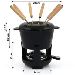 BBQ-Toro Set Per Fonduta In Ghisa Da 13 Pezzi Per 6 Persone 1 L Nero Smaltato -Elettrodomestici Negozio 94790016 3