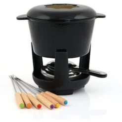 BBQ-Toro Set Per Fonduta In Ghisa Da 13 Pezzi Per 6 Persone 1 L Nero Smaltato -Elettrodomestici Negozio 94790016 4