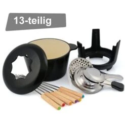 BBQ-Toro Set Per Fonduta In Ghisa Da 13 Pezzi Per 6 Persone 1 L Nero Smaltato -Elettrodomestici Negozio 94790016 5