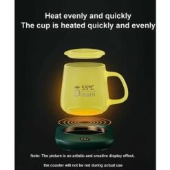 Scaldatazze USB, Scaldatazze USB, Scaldatazze, Scaldatazze Manuale USB Scaldatazze Elettrico Originale Per Ufficio, Scaldatazze Elettrico Verde (senza Tazza) -Elettrodomestici Negozio 95222084 4