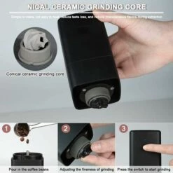 Macinacaffè Elettrico Portatile Macinacaffè 1300mAh Macinacaffè Ricaricabile USB Con Spazzola Per Chicchi Di Caffè Spezie Noci -Elettrodomestici Negozio 96190888 4