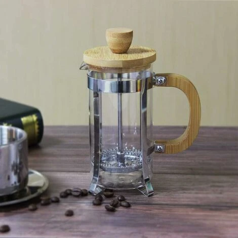 Caffettiera ITench Press, 350ml 12oz 1-2 Tazze ITench Press, Piccola Pressa Per Tè In Vetro Borosilicato Con Manico In Bambù 4 Caffettiera ITench Press, 350ml 12oz 1-2 Tazze ITench Press, Piccola Pressa Per Tè In Vetro Borosilicato Con Manico In Bambù - immagine 2
