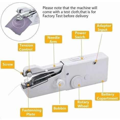 Mini Macchina Da Cucire Elettrica Portatile Con Accessori Per Cucire Per Tessuti… 4 Mini Macchina Da Cucire Elettrica Portatile Con Accessori Per Cucire Per Tessuti… - immagine 2