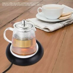 USB Wood Grain Scaldabicchieri Calore Scaldabevande Tappetino Riscaldante Per Tazza Da Tè Da Tavolo Nero -Elettrodomestici Negozio 97074347 3