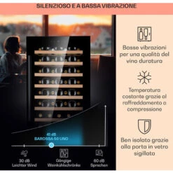 Klarstein Barossa 50 Uno - Frigorifero Per Vini, 1 Zona, 120 Litri/50 Bottiglie, Display Touch -Elettrodomestici Negozio 97203062 4