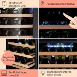 Klarstein Barossa 50 Uno - Frigorifero Per Vini, 1 Zona, 120 Litri/50 Bottiglie, Display Touch -Elettrodomestici Negozio 97203062 5