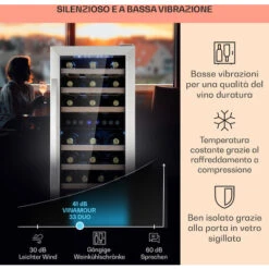 Klarstein Vinamour 54D Cantinetta 2 Zone 148 L 54 Bottiglie Parte Frontale In Acciaio Inox -Elettrodomestici Negozio 97203069 4