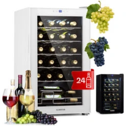 Klarstein Shiraz 24 Uno - Frigorifero Per Vini, 63 L, 24 Bottiglie, Pannello Di Controllo Touch, 5-18°C