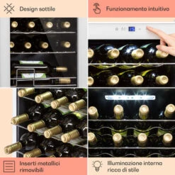 Klarstein Shiraz 24 Uno - Frigorifero Per Vini, 63 L, 24 Bottiglie, Pannello Di Controllo Touch, 5-18°C -Elettrodomestici Negozio 97203094 5