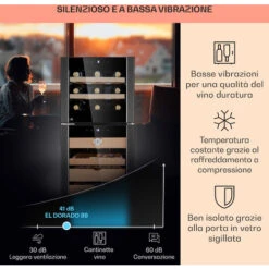 Klarstein El Dorado 89 - Humidor E Frigorifero Per Vini, Touch, 89 L, LED -Elettrodomestici Negozio 97203096 3