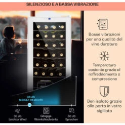 Klarstein Shiraz 28 Uno - Frigorifero Per Vini, 74 L, 28 Bottiglie, Pannello Di Controllo Touch, 5-18°C -Elettrodomestici Negozio 97203165 4