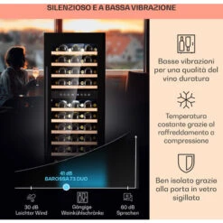 Klarstein Barossa 73 Duo - Frigorifero Per Vini, 2 Zone, 192 Litri, 73 Bottiglie, Display Touch -Elettrodomestici Negozio 97203177 4