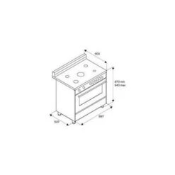 La Germania AMN965GXV Serie Americana Cucina 5 Fuochi Gas Forno Gas Ventilato 90 Cm Inox Cromato -Elettrodomestici Negozio 97246412 2