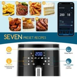 Friggitrice Ad Aria Intelligente Smart 1900W 7L Schermo LED 7 Funzioni Cuoce 10 Friggitrice Ad Aria Intelligente Smart 1900W 7L Schermo LED 7 Funzioni Cuoce -Elettrodomestici Negozio 97307623 4