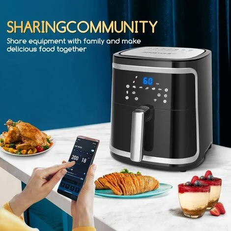 Friggitrice Ad Aria Intelligente Smart 1900W 7L Schermo LED 7 Funzioni Cuoce 7 Friggitrice Ad Aria Intelligente Smart 1900W 7L Schermo LED 7 Funzioni Cuoce - immagine 5
