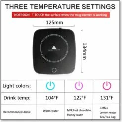 Scalda Tazze. Scaldatazze Da Caffè Scaldatazze Elettrico Con 3 Impostazioni Di Temperatura. 16W Per Tazze Elettriche. Piastra Scalda Caffè Con Spegnimento Automatico Dopo 12 Ore. Nero -Elettrodomestici Negozio 98129949 4