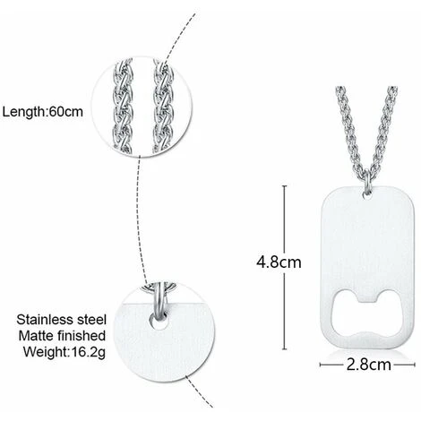 Collana Con Pendente A Cavatappi Da Birra In Acciaio Inossidabile Per Cavatappi Da Uomo, Kueatily 4 Collana Con Pendente A Cavatappi Da Birra In Acciaio Inossidabile Per Cavatappi Da Uomo, Kueatily - immagine 2