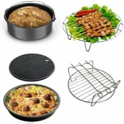 Accessori Per Friggitrice Ad Aria Da 6 '' 8 Pezzi, Kit Di Accessori Per Friggitrice Ad Aria Calda Universale Per E Tutte Le Friggitrici Ad Aria MaASDues (2.3-3.2L), Kueatily -Elettrodomestici Negozio 98386094 3