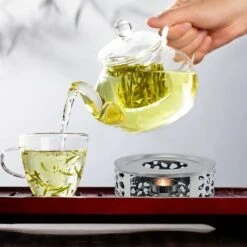 Scalda Teiera In Acciaio Inossidabile, Base Scalda Teiera Con Portacandele Rotondo Per Tè, Caffè, Isolamento Del Latte -Elettrodomestici Negozio 98703743 4