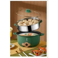 Pentola Elettrica Multifunzionale In Acciaio Inossidabile Pentola Elettrica Multifunzionale Pentola Elettrica Multifunzionale ， Doppio Strato ， Giallo -Elettrodomestici Negozio 98718376 4