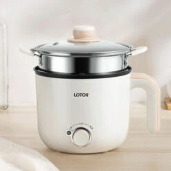 Piccola Pentola Elettrica In Acciaio Inossidabile Da 1,3 Litri, Pentola Elettrica Portatile Per Camera Degli Studenti/studio/hotel/campeggio/ufficio(B) -Elettrodomestici Negozio 98719555 2