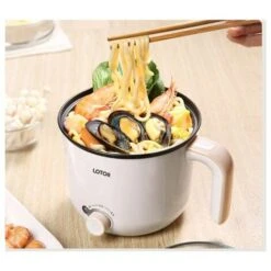 Piccola Pentola Elettrica In Acciaio Inossidabile Da 1,3 Litri, Pentola Elettrica Portatile Per Camera Degli Studenti/studio/hotel/campeggio/ufficio(B) -Elettrodomestici Negozio 98719555 4