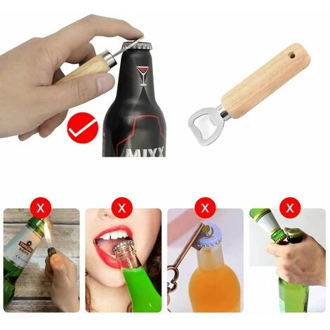 Apribottiglie Apribottiglie, 10 Pezzi Apribottiglie Per Birra Con Manico In Legno Apribottiglie Portatile Durevole In Legno Naturale 6 Apribottiglie Apribottiglie, 10 Pezzi Apribottiglie Per Birra Con Manico In Legno Apribottiglie Portatile Durevole In Legno Naturale - immagine 4