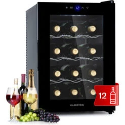 Klarstein Barolo 12 Uno - Frigorifero Per Vini, 37 L, 12 Bottiglie, 11-18 °C, SingleZone