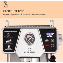 Klarstein Libeica - Macchina Del Caffè, 19 Bar, Circa 10 Tazze, 1,8 Litri, Ugello Per Montare Il Latte -Elettrodomestici Negozio 99450175 3