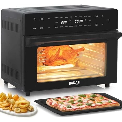 Forno Friggitrice Ad Aria Calda 30Lt Digitale 1800W Frigge Cuoce Senza Olio Nero 3 Forno Friggitrice Ad Aria Calda 30Lt Digitale 1800W Frigge Cuoce Senza Olio Nero