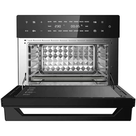Forno Friggitrice Ad Aria Calda 30Lt Digitale 1800W Frigge Cuoce Senza Olio Nero 4 Forno Friggitrice Ad Aria Calda 30Lt Digitale 1800W Frigge Cuoce Senza Olio Nero - immagine 2