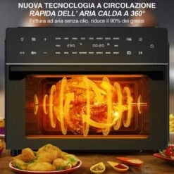 Forno Friggitrice Ad Aria Calda 30Lt Digitale 1800W Frigge Cuoce Senza Olio Nero 9 Forno Friggitrice Ad Aria Calda 30Lt Digitale 1800W Frigge Cuoce Senza Olio Nero -Elettrodomestici Negozio 99493000 3